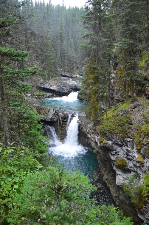 Free A breathtaking waterfall cascades through a lush forest, offering nature's serene beauty. Stock Photo