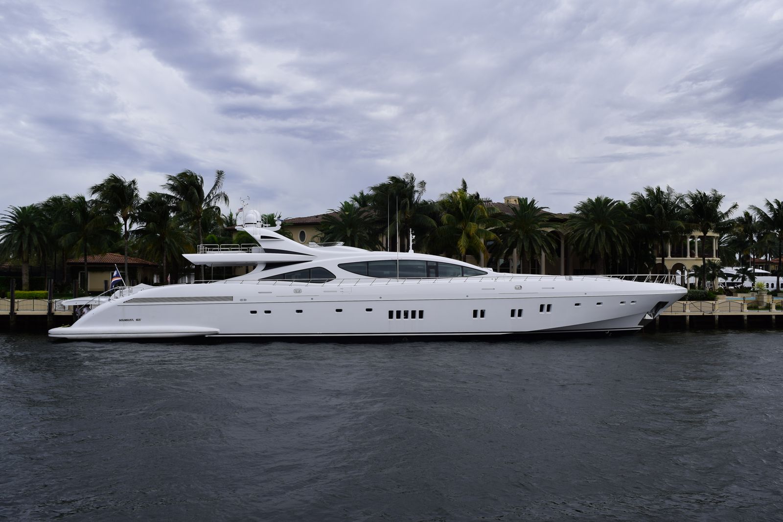 White luxury yacht docked in Fort Lauderdale