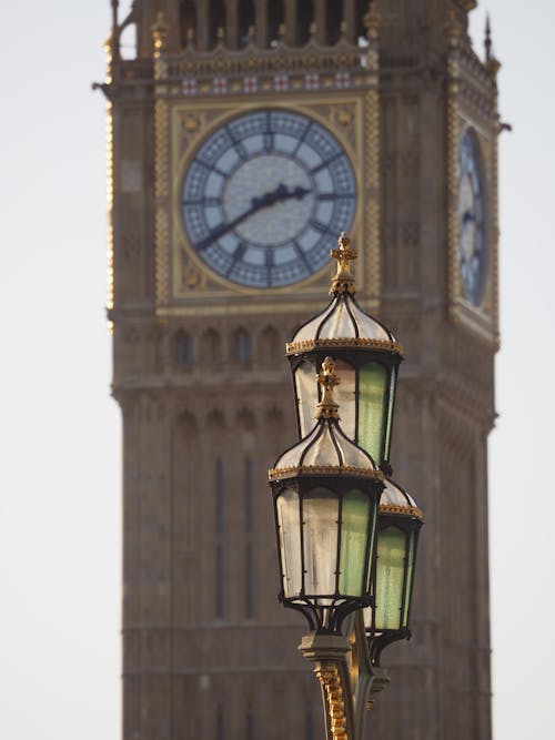 Close-up of a Lantern and Big Ben in the Background 