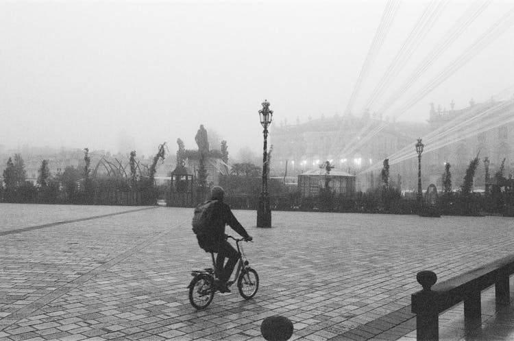 A Man Riding A Bicycle