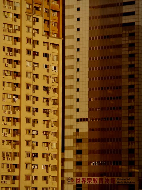 Facade of Tall Blocks of Flats 