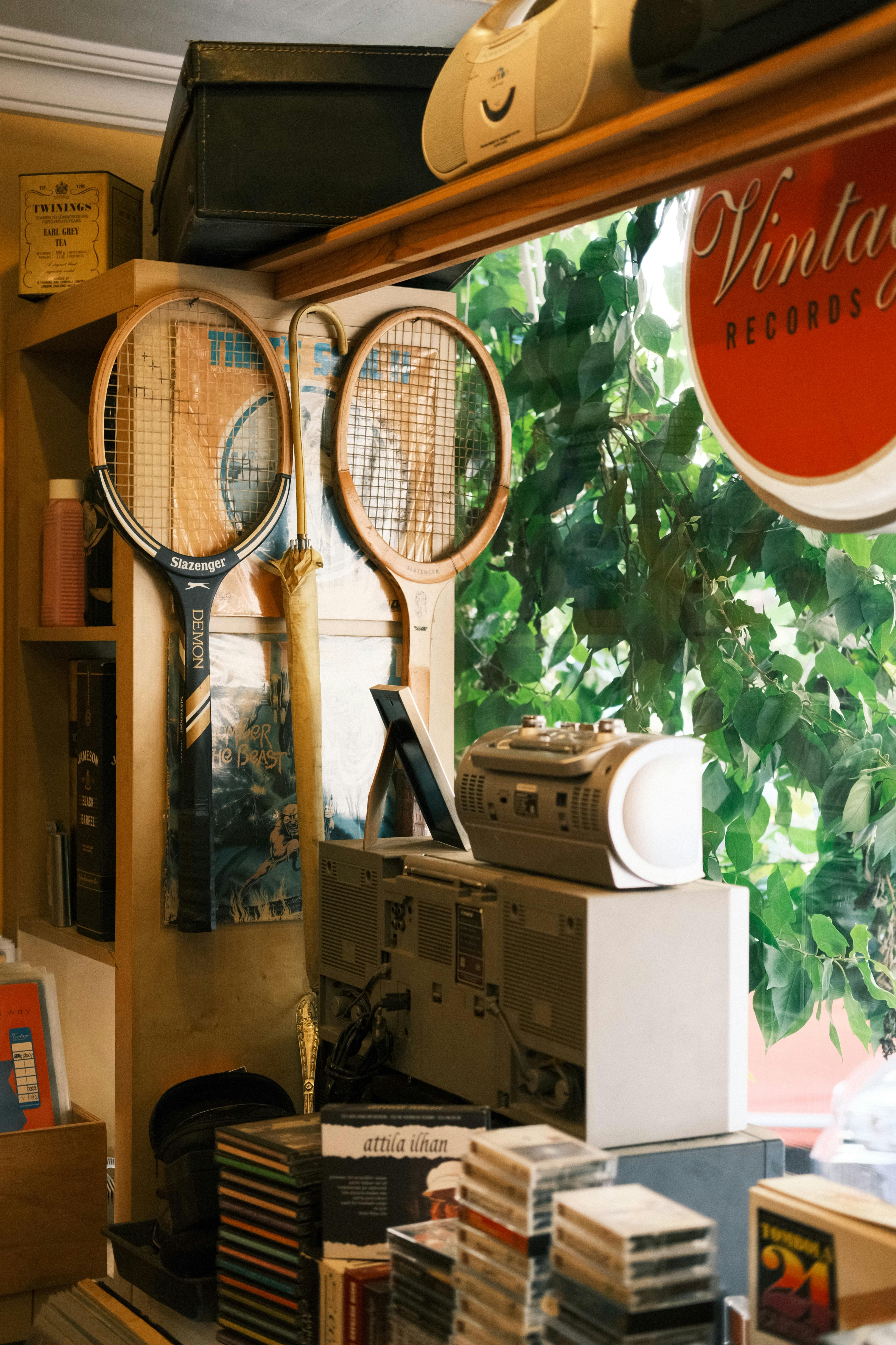 Tennis Rackets Hanging on Wall · Free Stock Photo