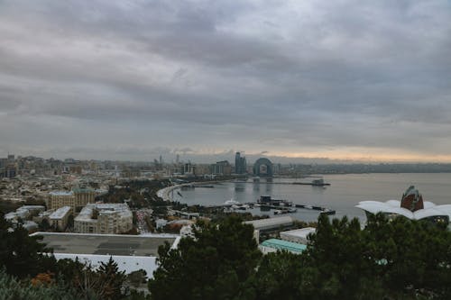 Aerial Photography of City Buildings under the Cloudy Sky