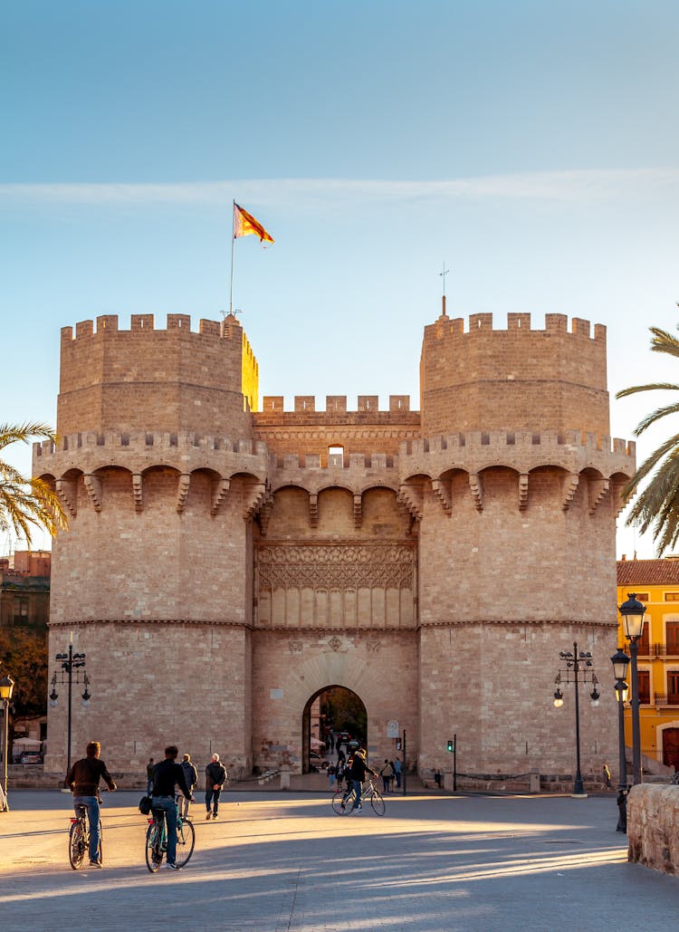 People In Front Of Torres De Serranos.