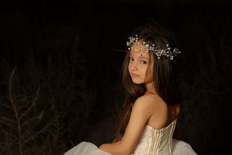 A Beautiful Girl Wearing White Tube Gown 