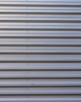 Detailed close-up of aluminum garage panel, showcasing its construction and texture.