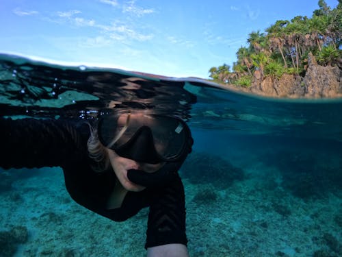 A Person Snorkeling Underwater