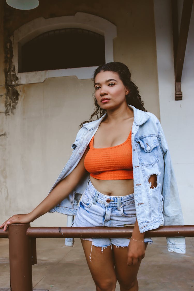 Young Woman In A Summer Outfit 