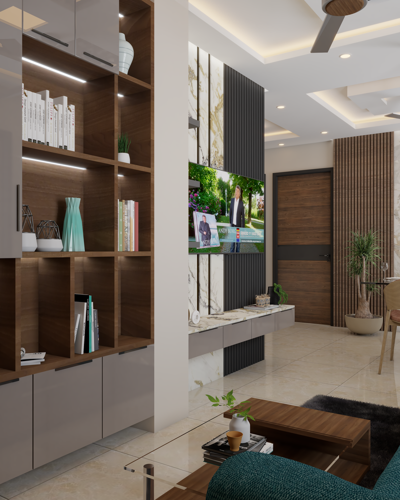 Elegant living room interior showcasing modern design and furnishings in Kolkata, India