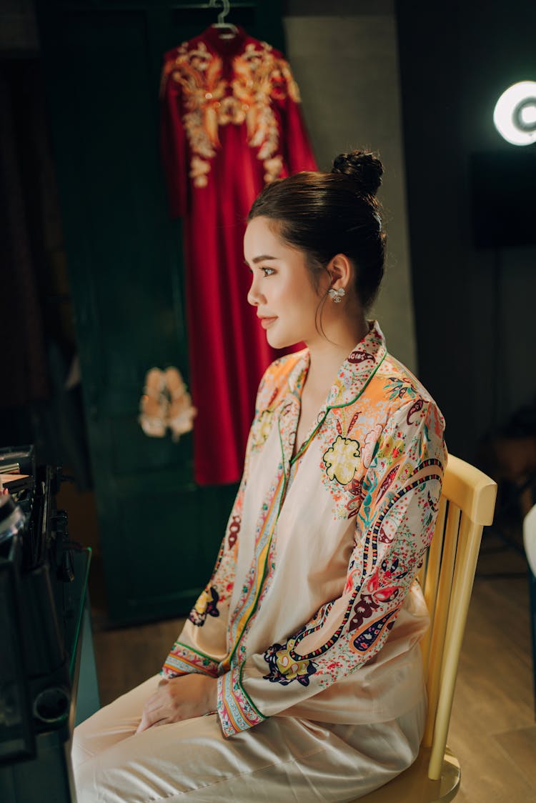 Woman Sitting On Chair