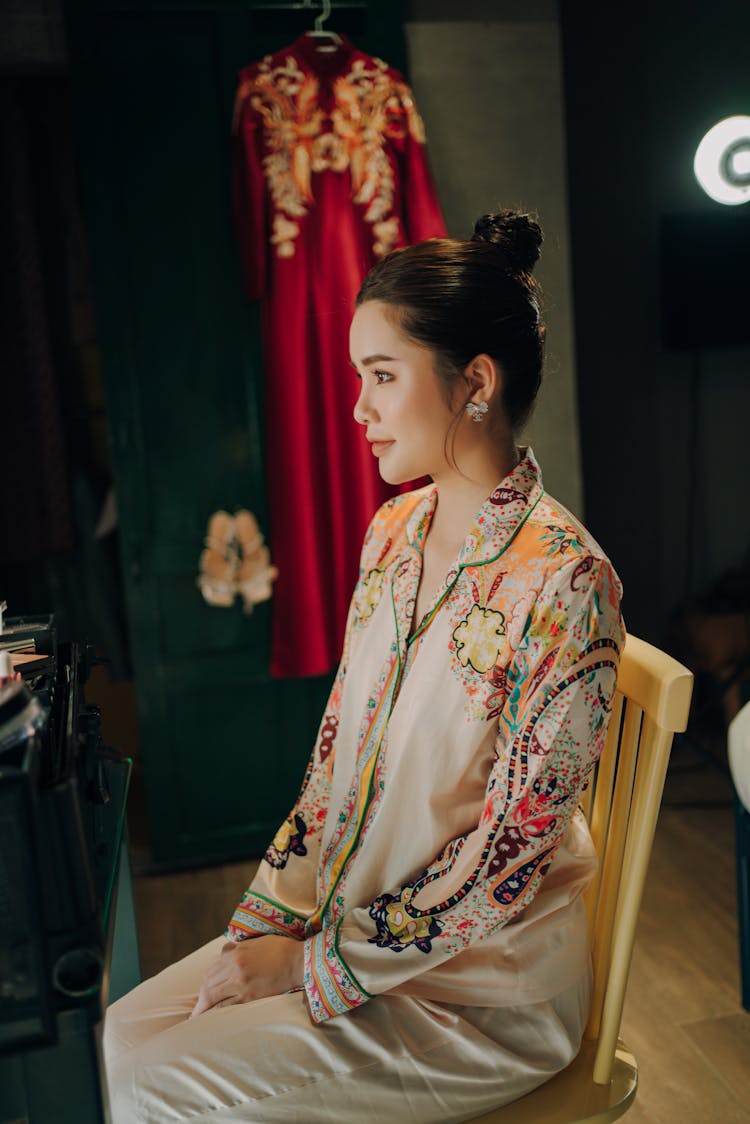 Woman Sitting On Chair