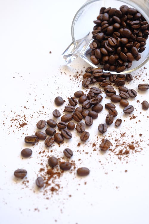 Coffee Beans Scattered on a Table 