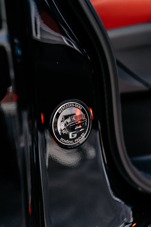 Close-up of an Emblem on a Mercedes-Benz AMG G-Class