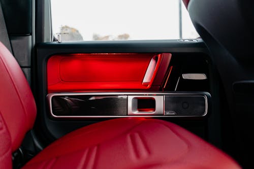 Red Seats inside a Mercedes-Benz AMG G-Class