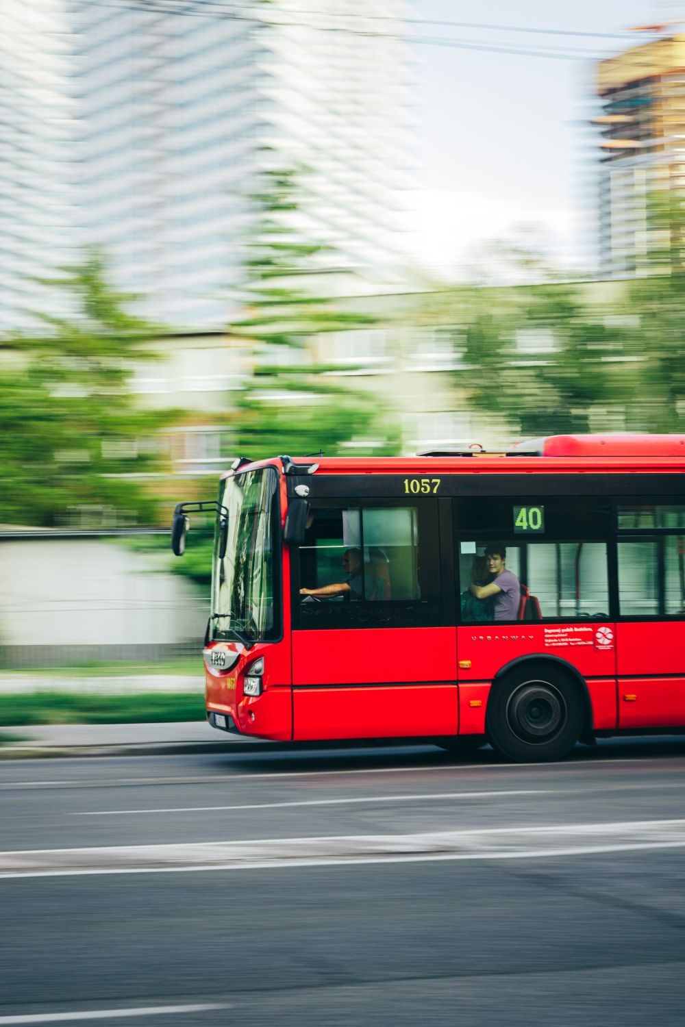 Bus Ran Running Red Urban Bus · Free Stock Photo