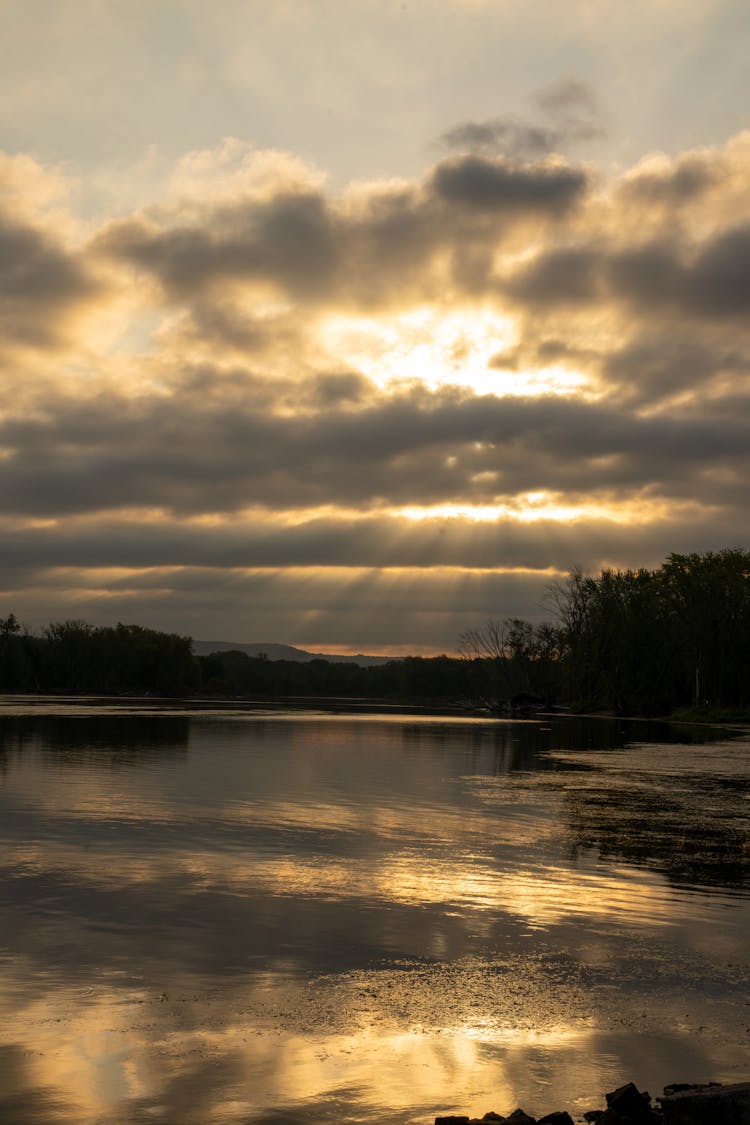 Sun Shining Through Clouds