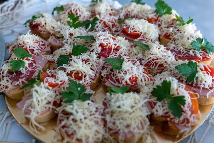 Close-Up Shot Of A Cheesy Pizza