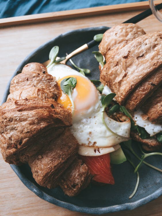 Free Close-Up Shot of Croissants on a Plate Stock Photo