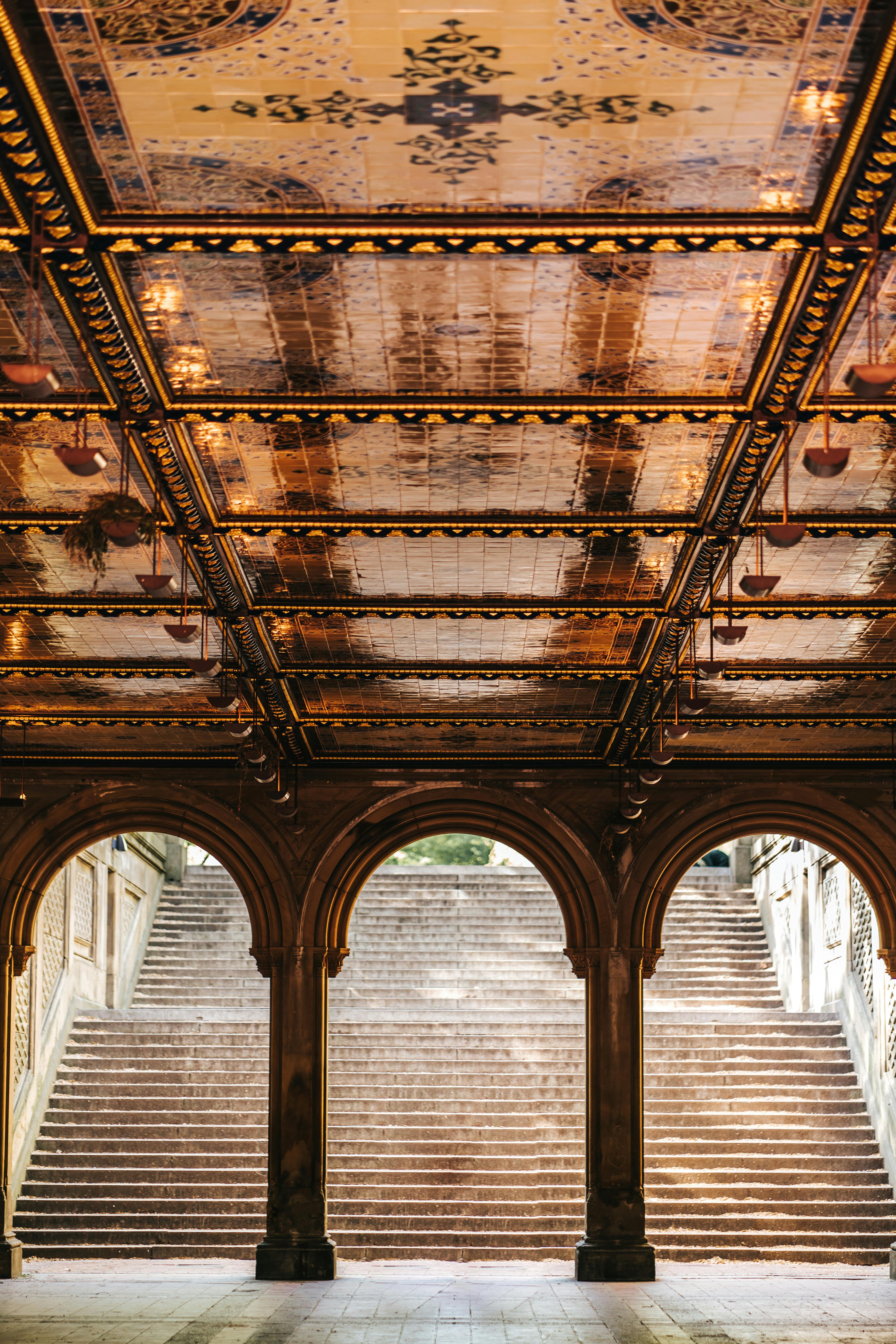 Tourists bethesda terrace central park hi-res stock photography