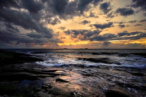 Storm Clouds at Dusk over Sea