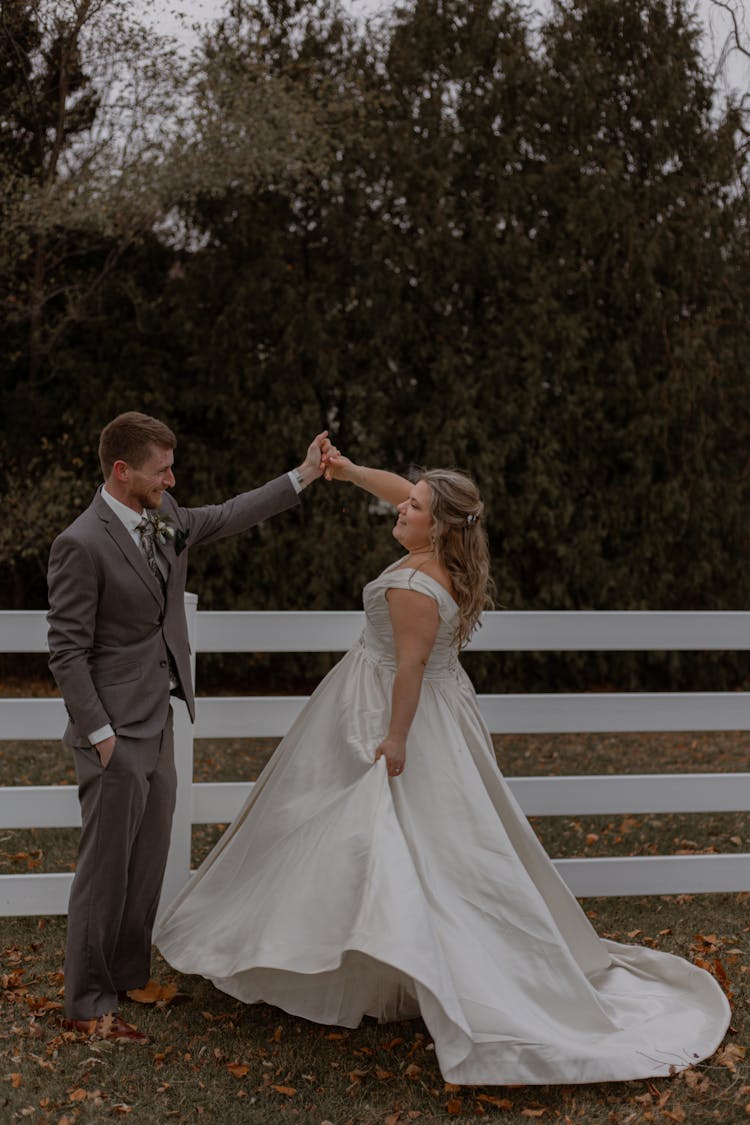 A Newlywed Couple Dancing