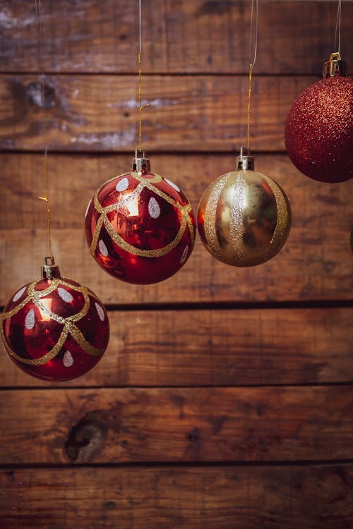 Close-Up Shot of Christmas Balls