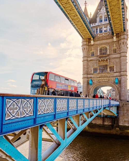 Foto stok gratis bus tingkat dua, jembatan, jembatan london