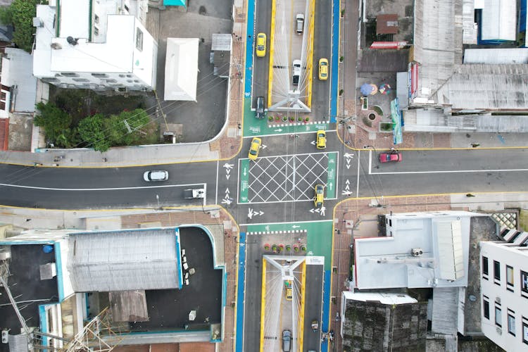 Drone Shot Of An Intersection