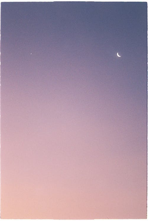 Crescent Moon On the Sky At Sunset