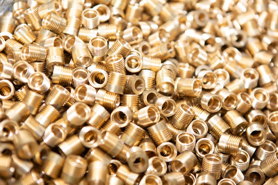 Brass components representing brass scrap