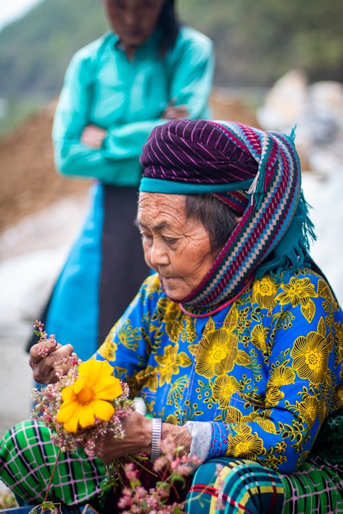 Women Making Traditional Bouquet