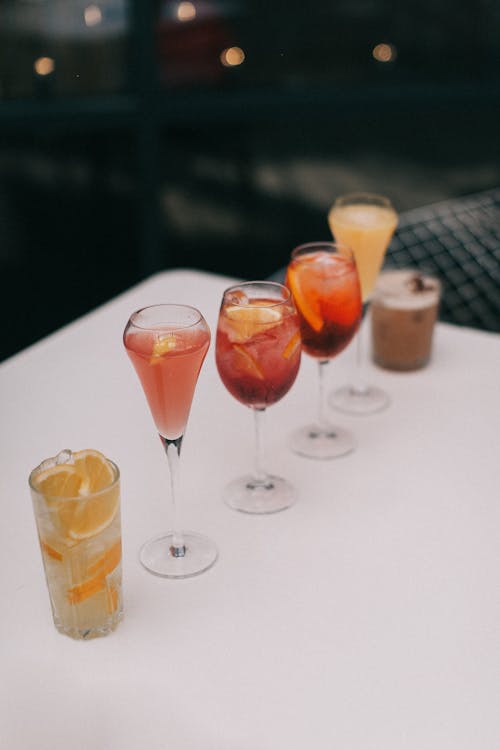 Free Cocktails on Table Stock Photo