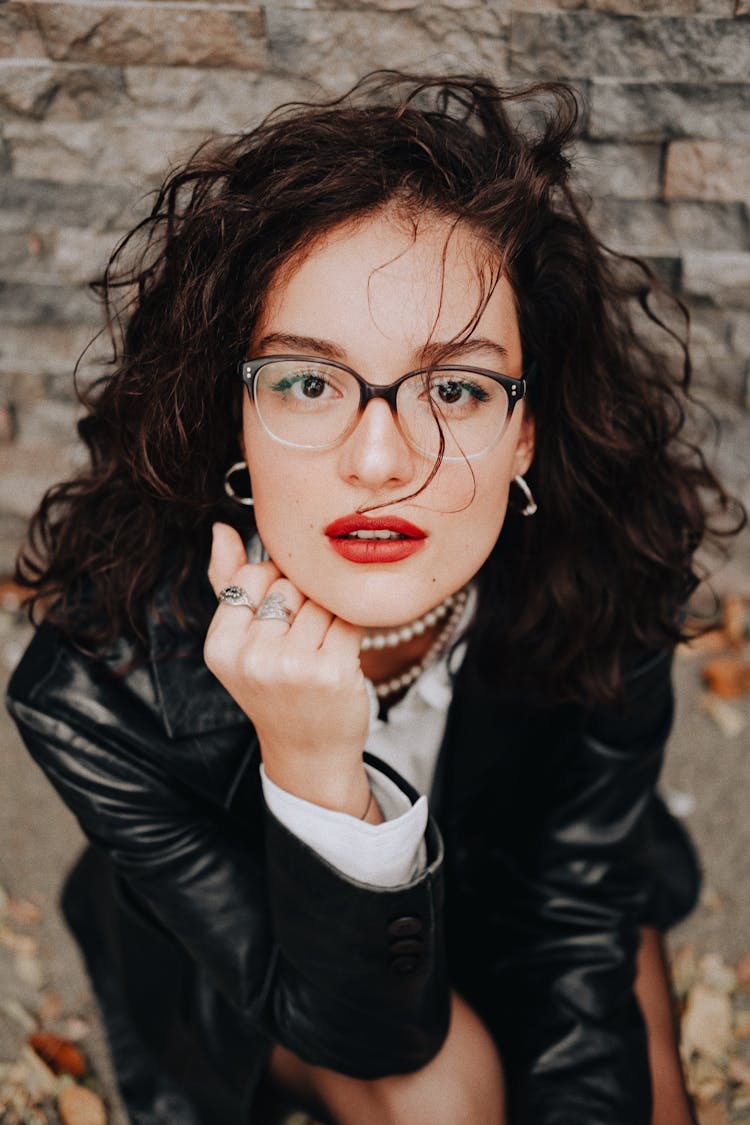 Portrait Of A Woman Wearing Eyeglasses