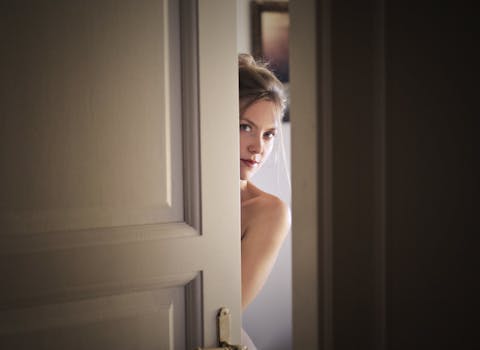 Photo of Woman Behind Door