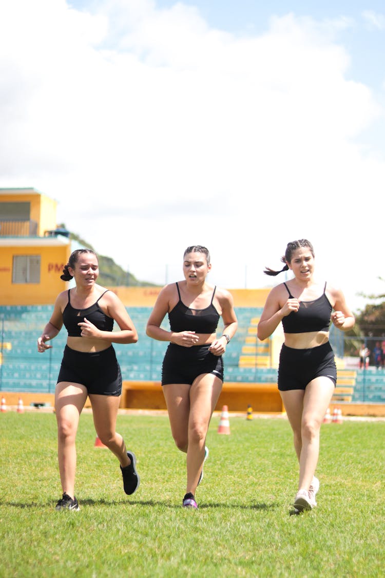 Three Women Running Together 