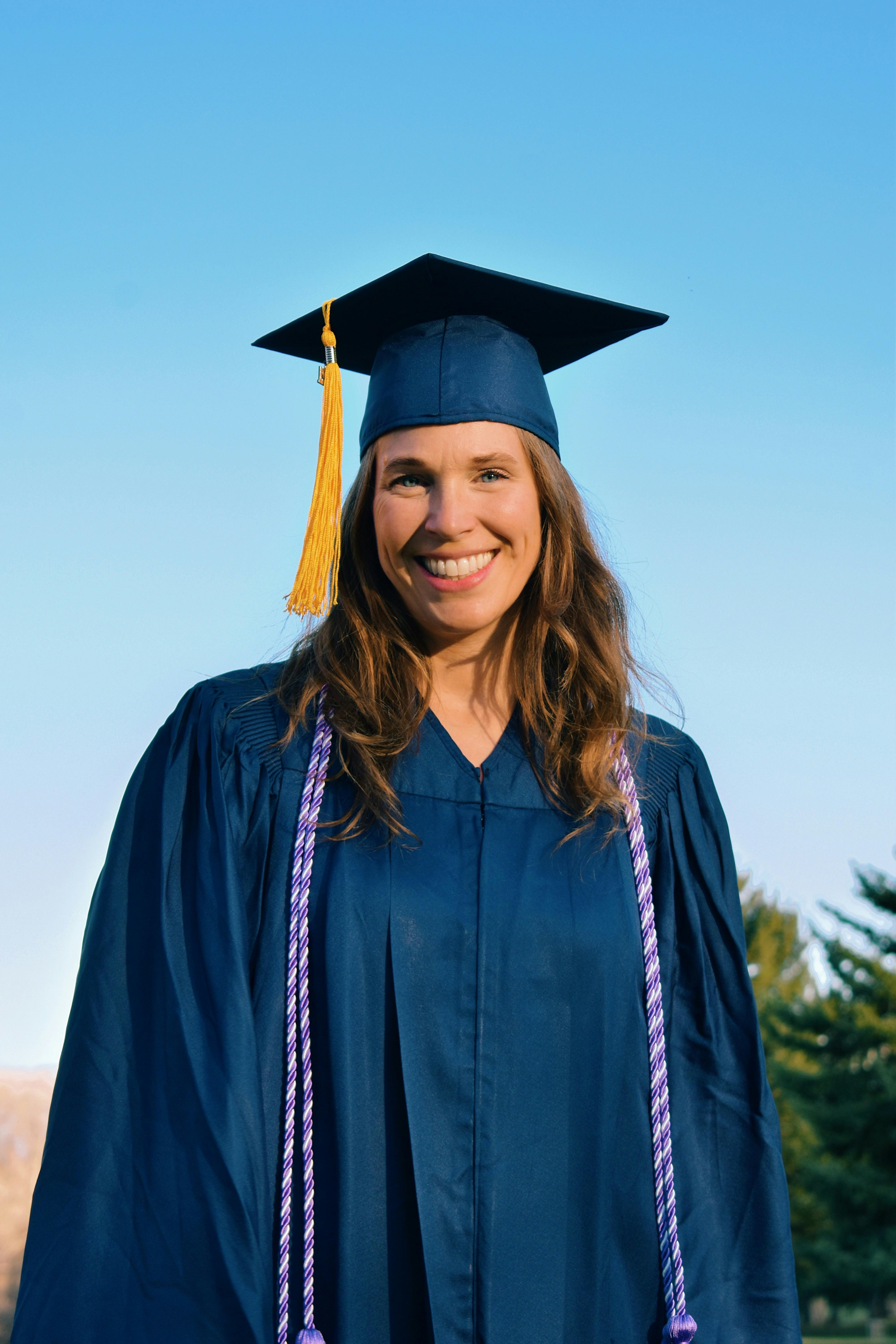 portrait of woman in graduation gown