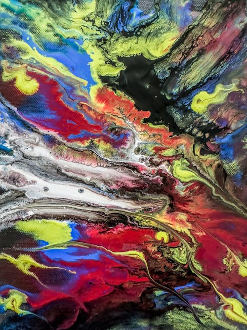 Close-up of Colorful Art on Canvas