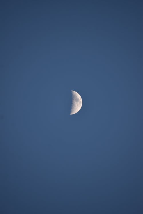 Night Photo of a Crescent Moon