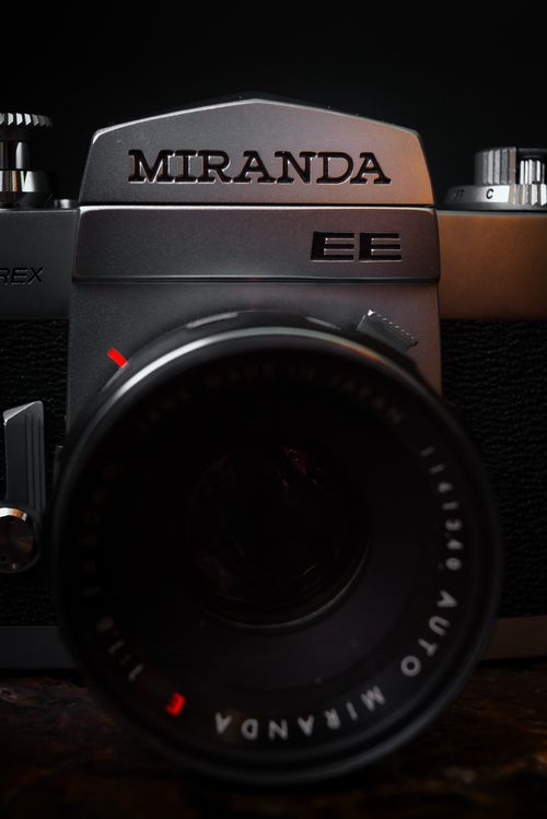 Free Detailed shot of a vintage Miranda EE camera focusing on the lens. Stock Photo