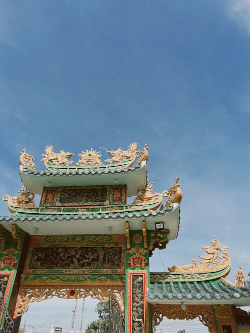 Traditional Temple against Blue Sky