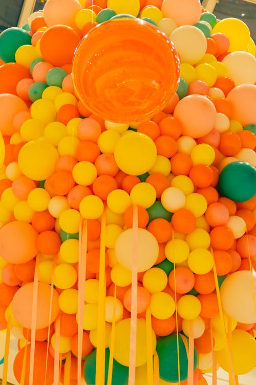 Colorful Balloons Hanging under the Ceiling 