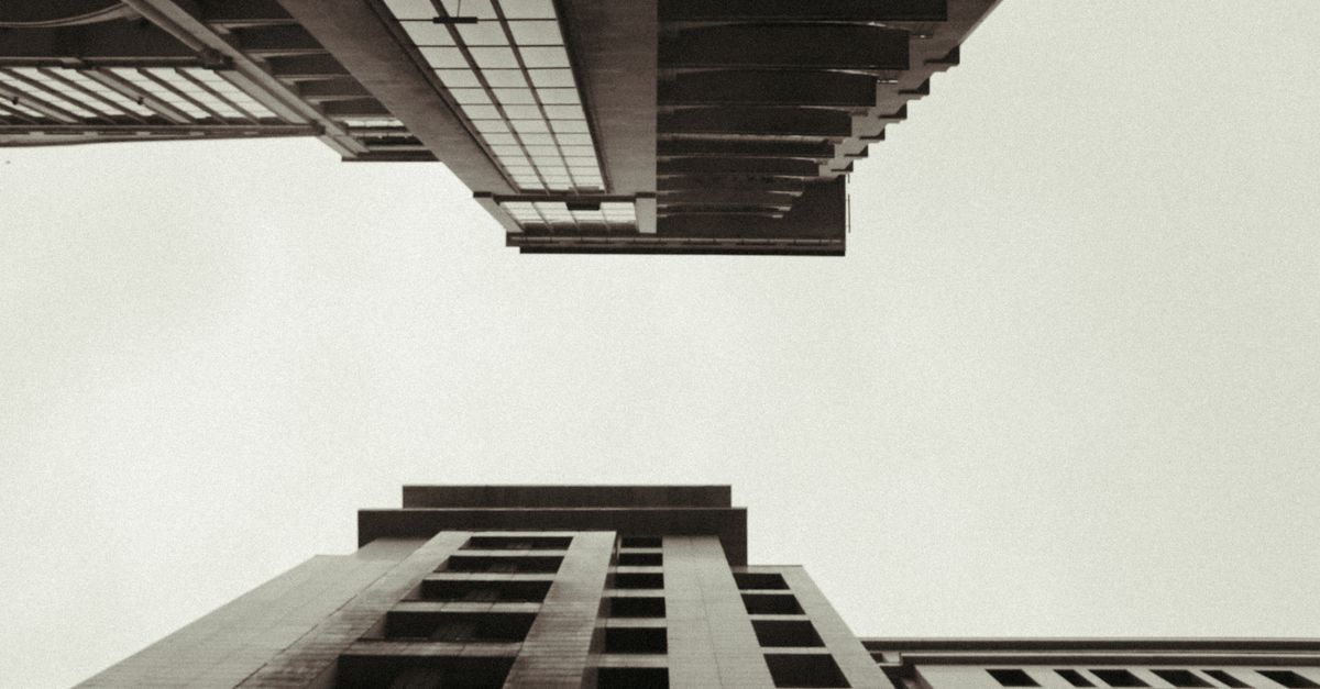 Low angle view of modern skyscrapers in Baku, showcasing urban architecture and design.