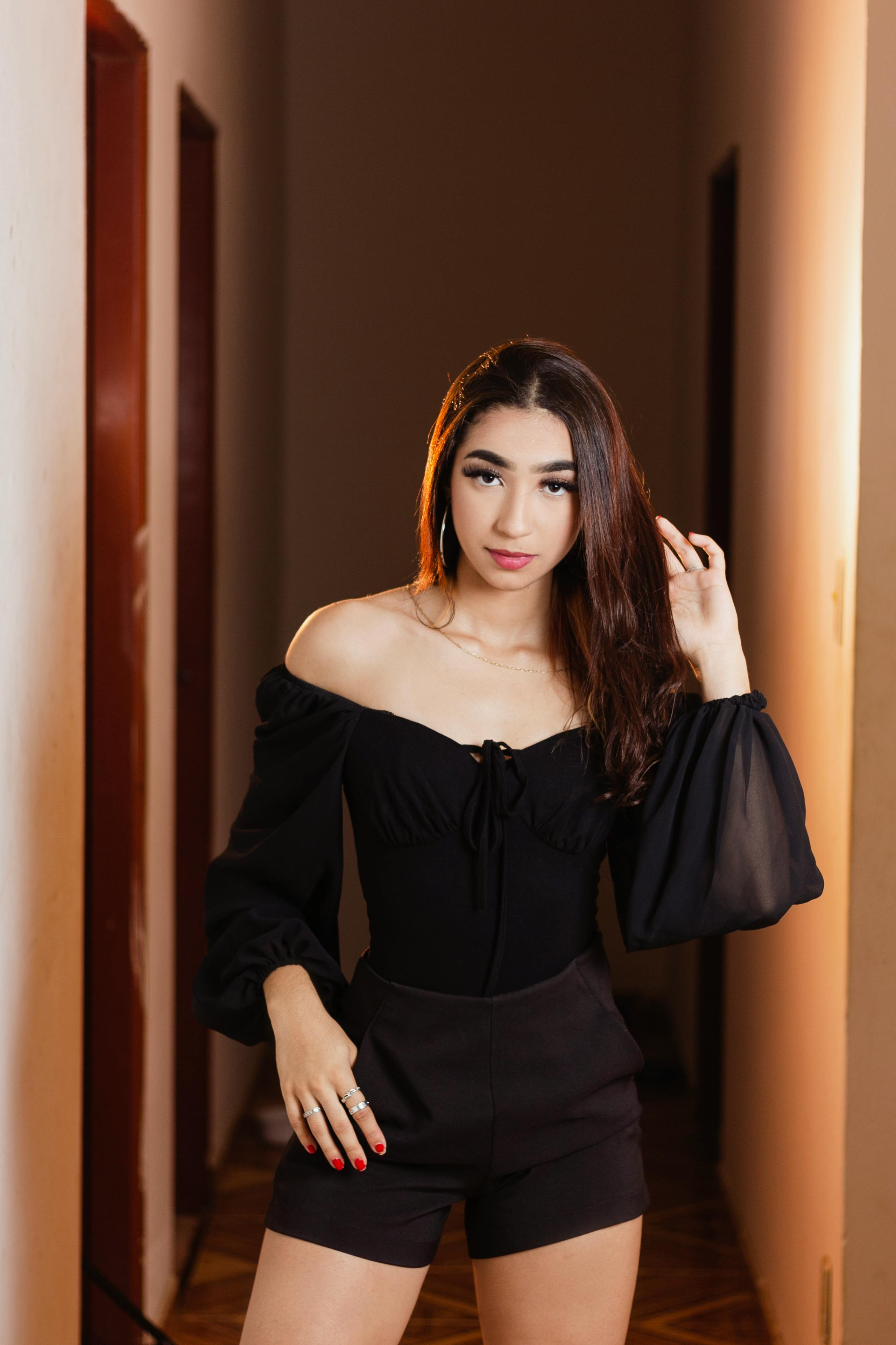 Woman in Black Off Shoulder Top · Free Stock Photo