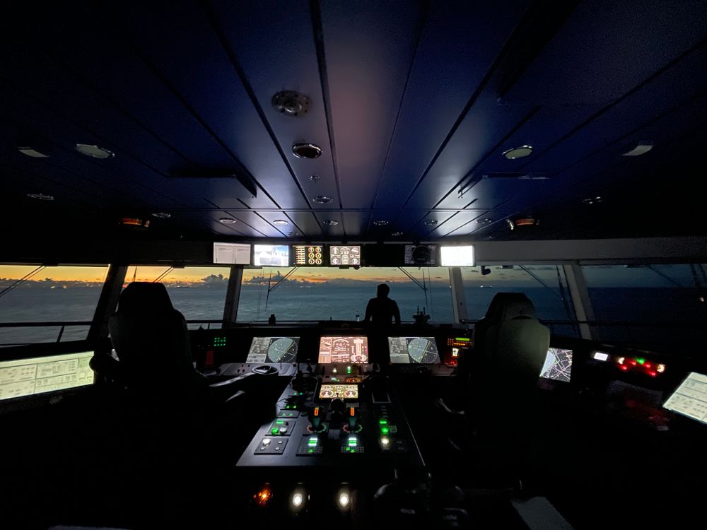 Container Ship Control Room A Person Inside a Ship Control Room · Free Stock Photo