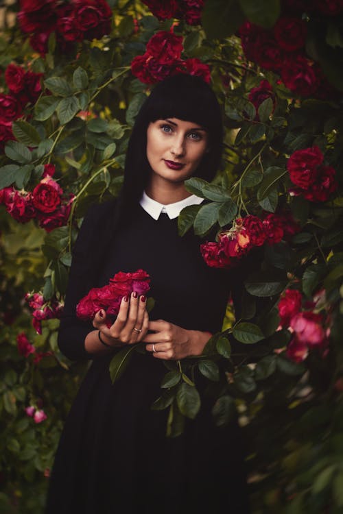 Photo of Woman Holding Flowers