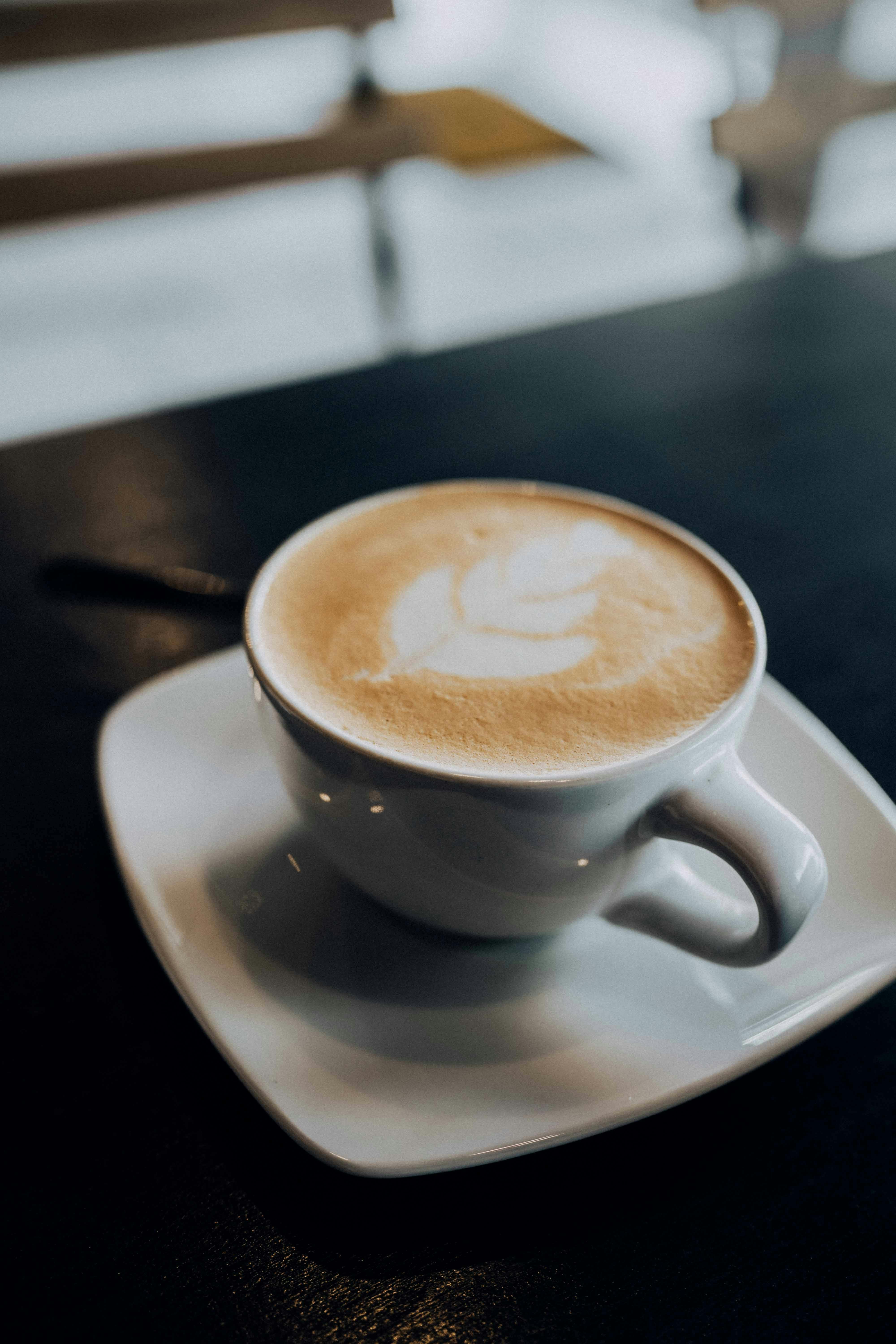 Photo Of A Latte On A Table Background, Cafe Coffee Cappuccino Right Above,  Hd Photography Photo, Food Background Image And Wallpaper for Free Download