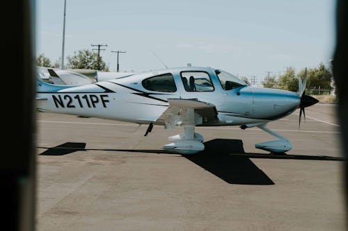 View of a Cirrus Aircraft in the Airport 