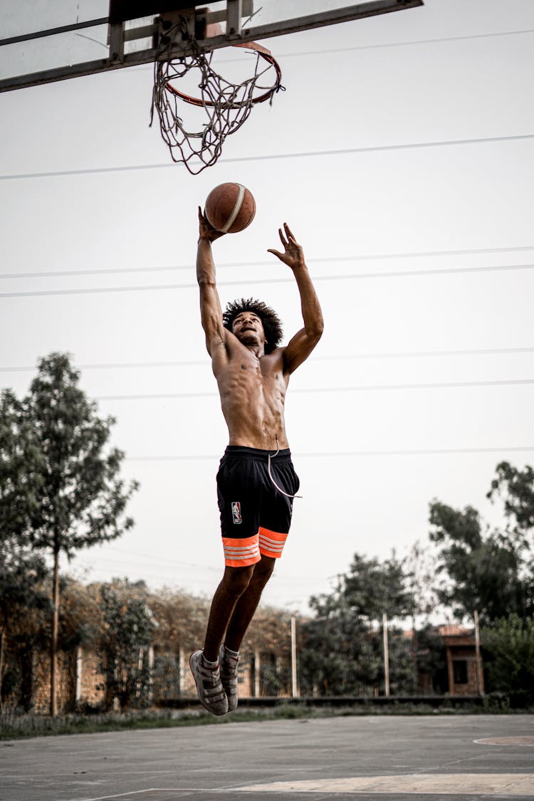 Man Playing Basketball