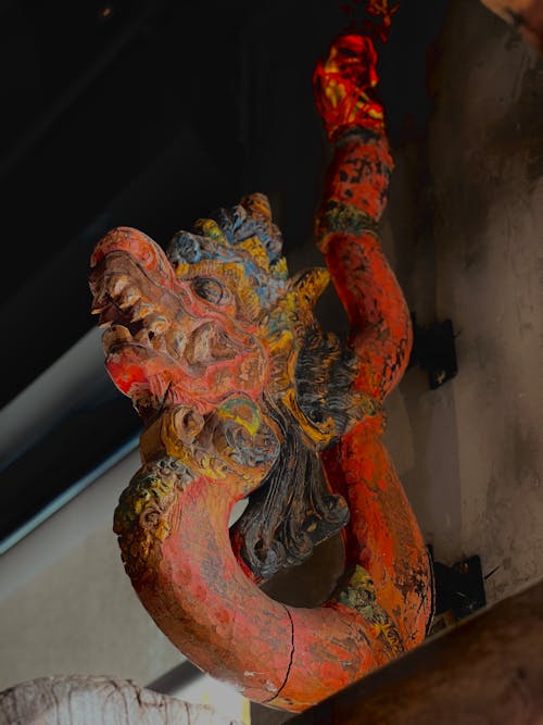 Colorful Stone Carving of Dragon