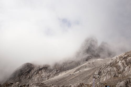 Mountain Peak Surrounded with Clouds